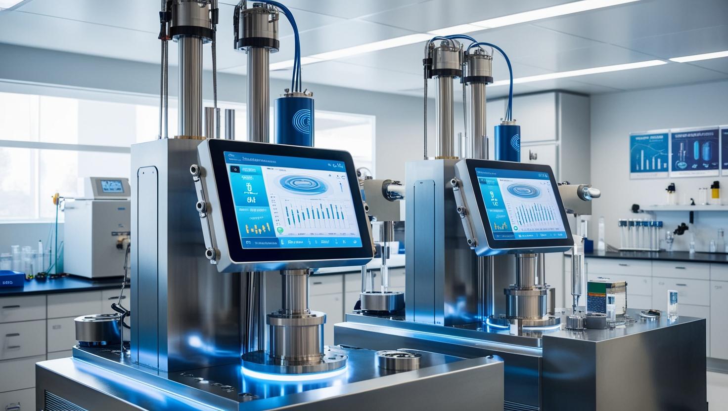 Thiết bị kiểm tra cao su với tích hợp AI trong môi trường phòng thí nghiệm